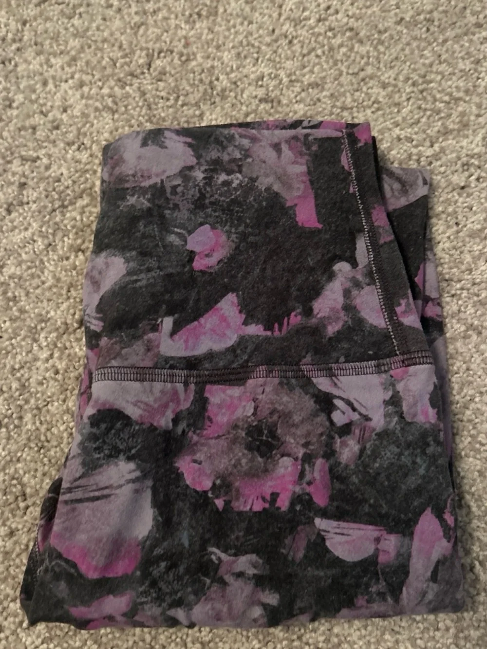 lululemon athletica Black and Purple Floral Leggings